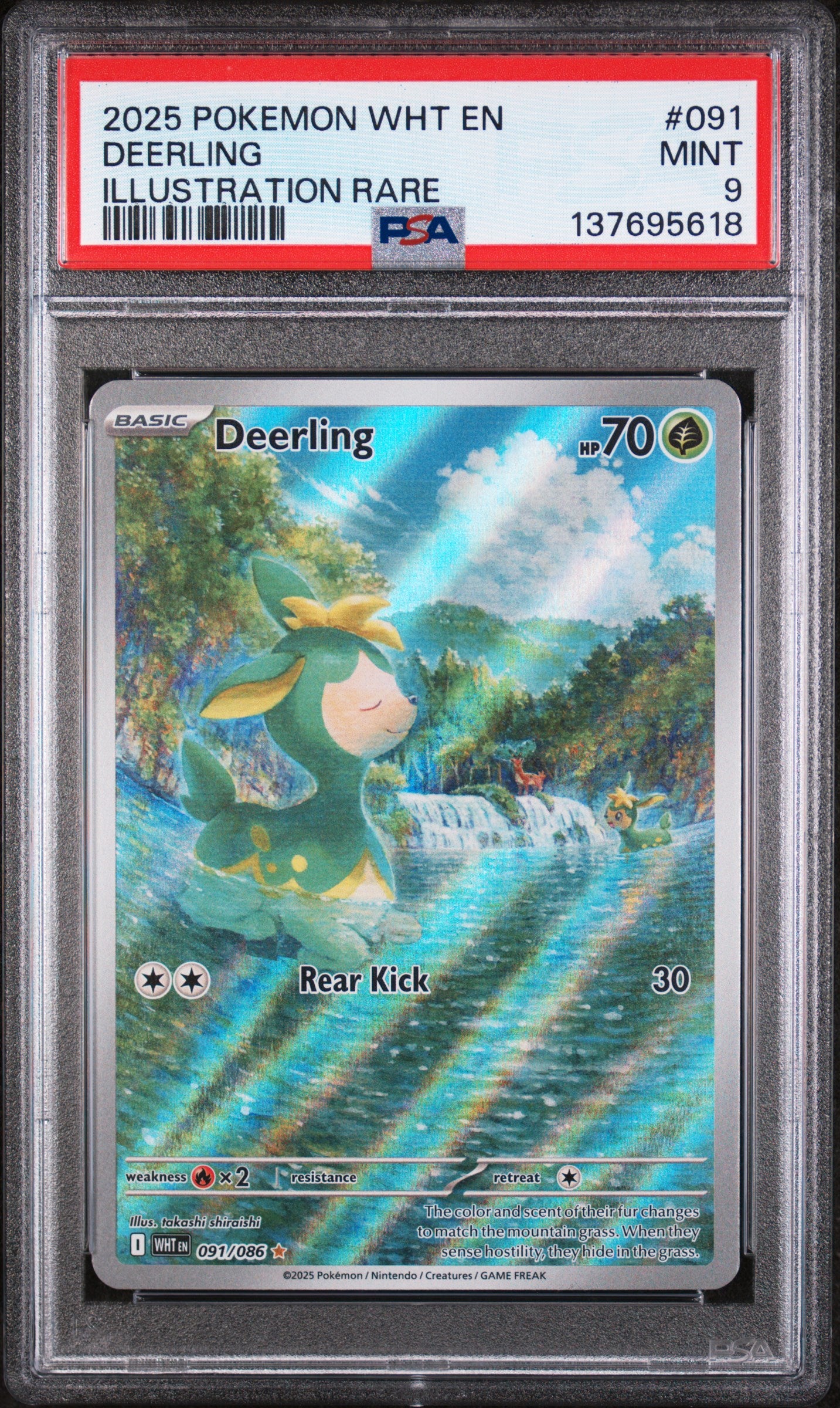 PSA 9 2025 POKEMON WHT EN-WHITE FLARE #091 DEERLING ILLUSTRATION RARE