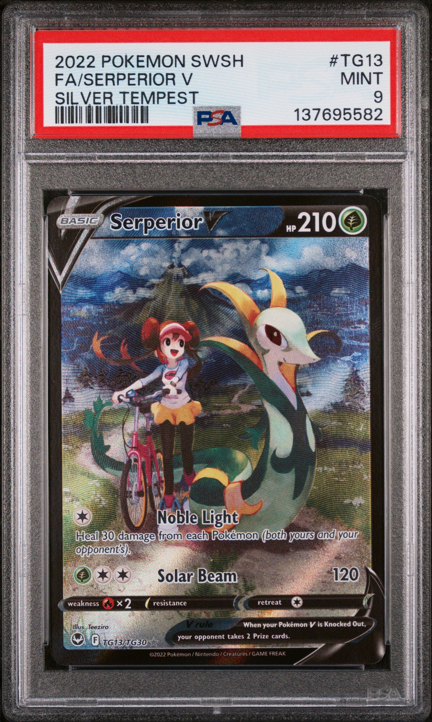 Serperior V 2022 Pokemon Silver Tempest Trainer Gallery Ultra Rare #TG13 PSA Authenticated 9 Card