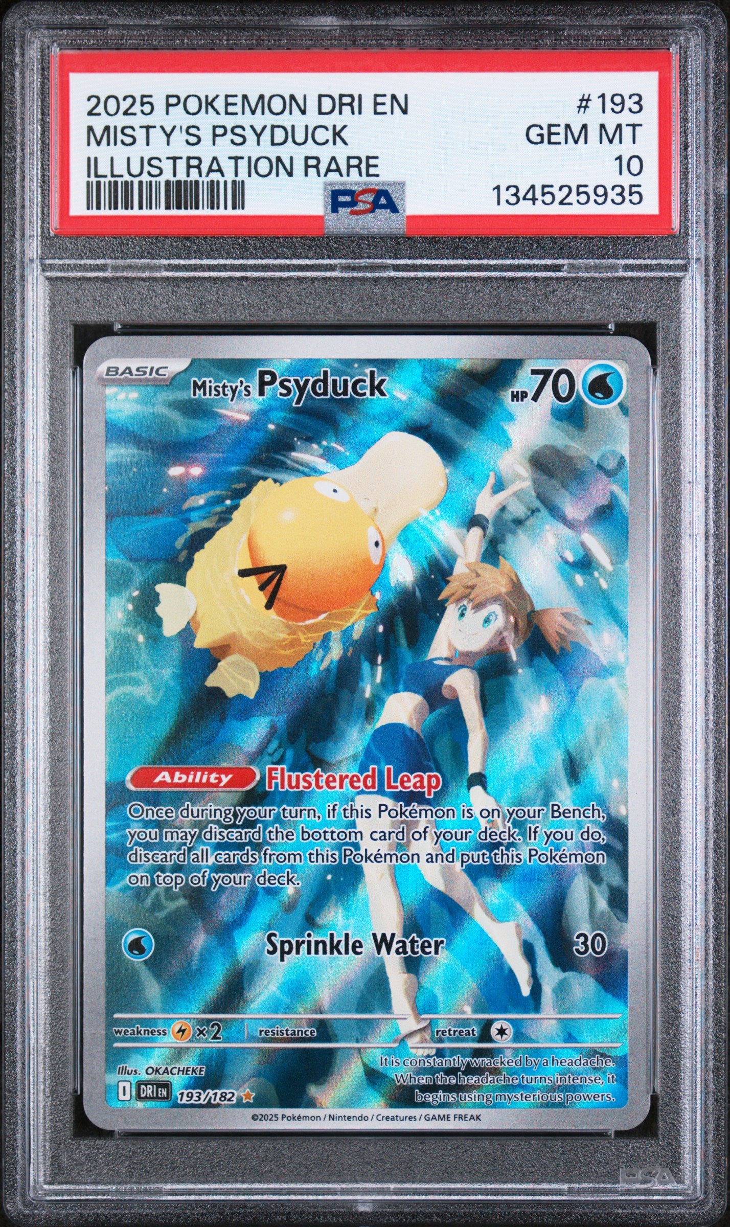 2025 POKEMON DRI EN-DESTINED RIVALS #193 MISTY'S PSYDUCK ILLUSTRATION RARE