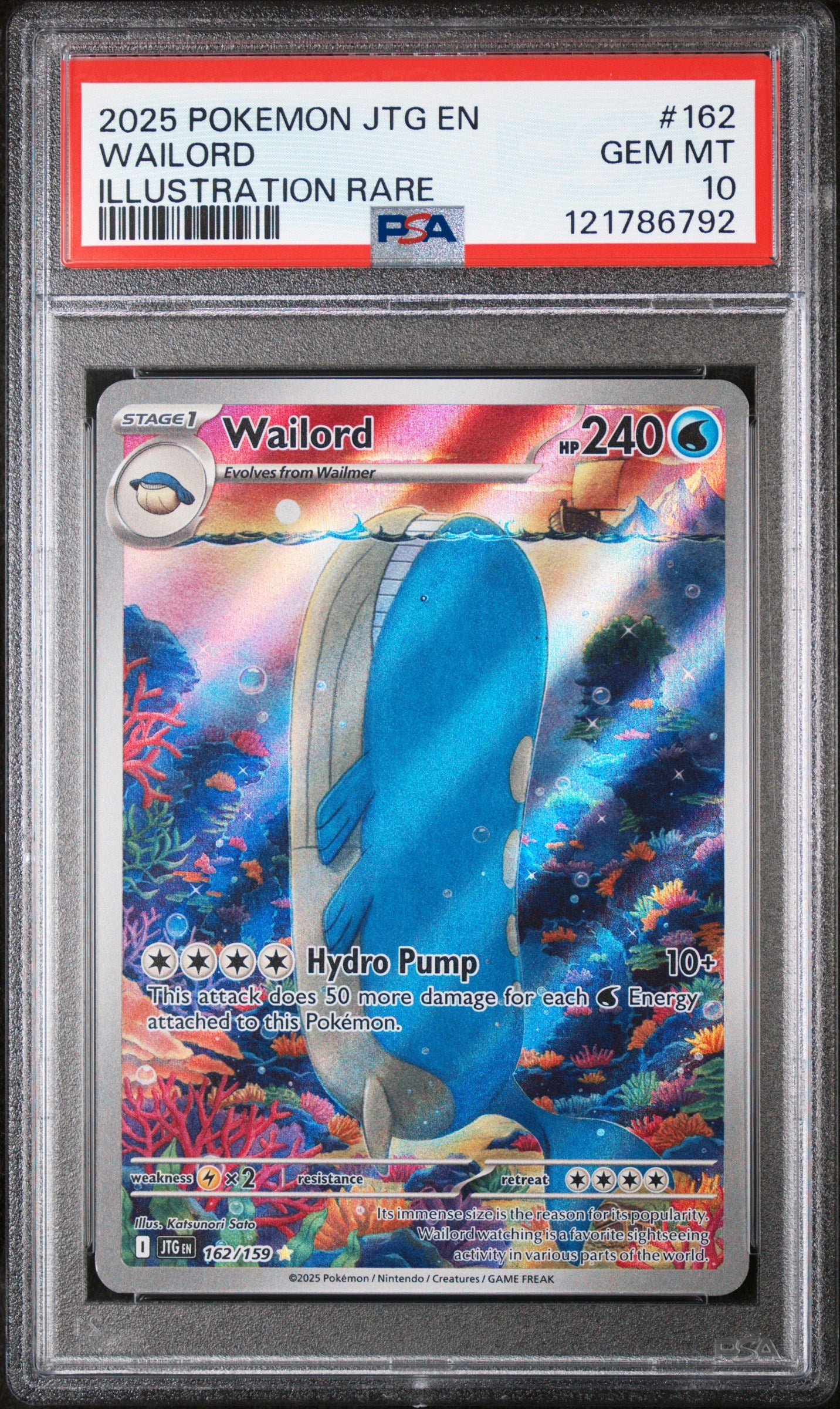2025 POKEMON JTG EN-JOURNEY TOGETHER #162 WAILORD ILLUSTRATION RARE