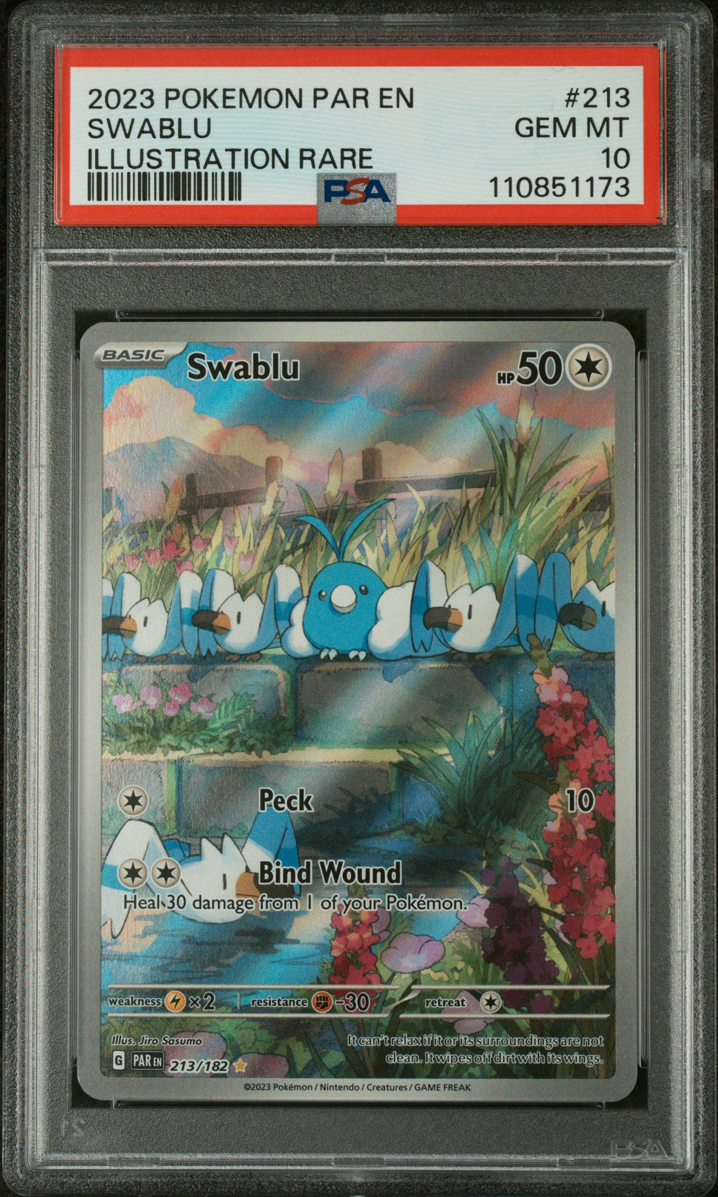 2023 POKEMON PAR EN-PARADOX RIFT #213 SWABLU ILLUSTRATION RARE