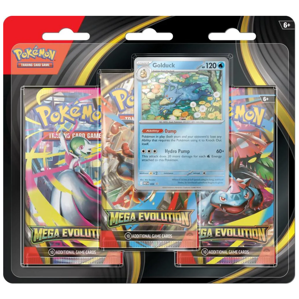 Pokemon Mega Evolution 3 Pack Blister (Golduck)