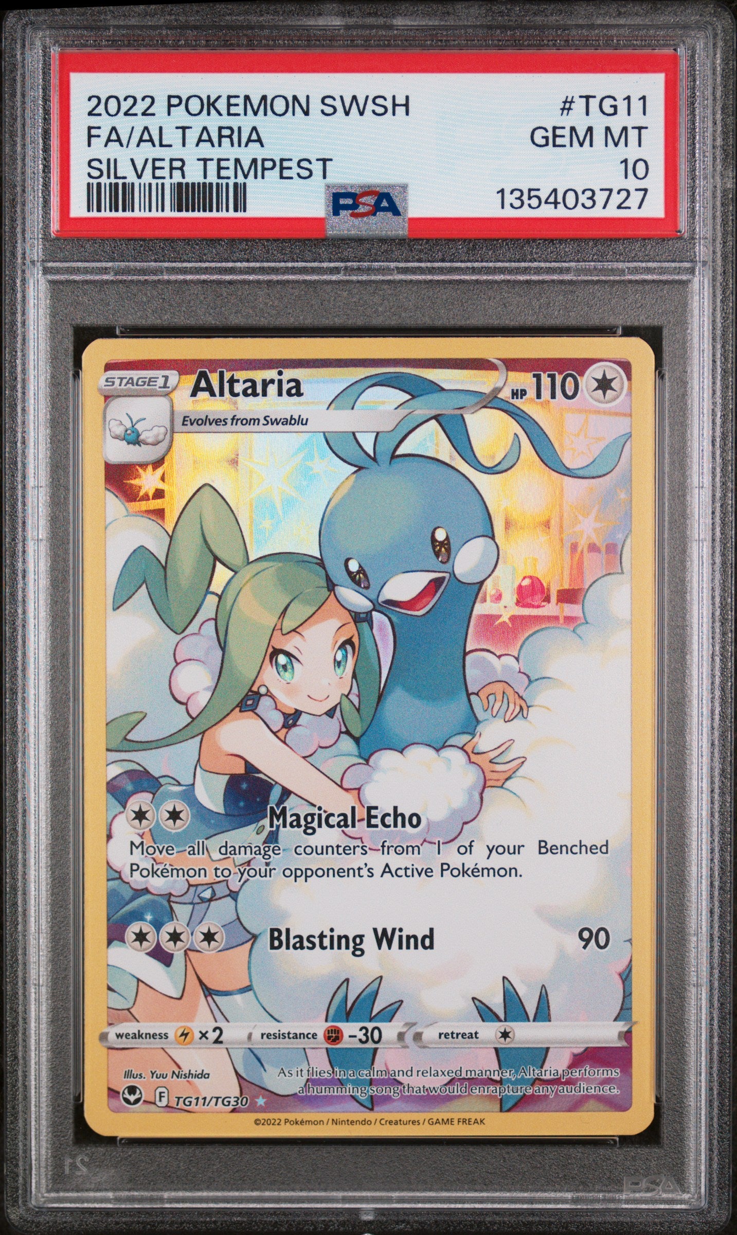 2022 POKEMON SWORD & SHIELD SILVER TEMPEST #TG11 FA/ALTARIA SILVER TEMPEST