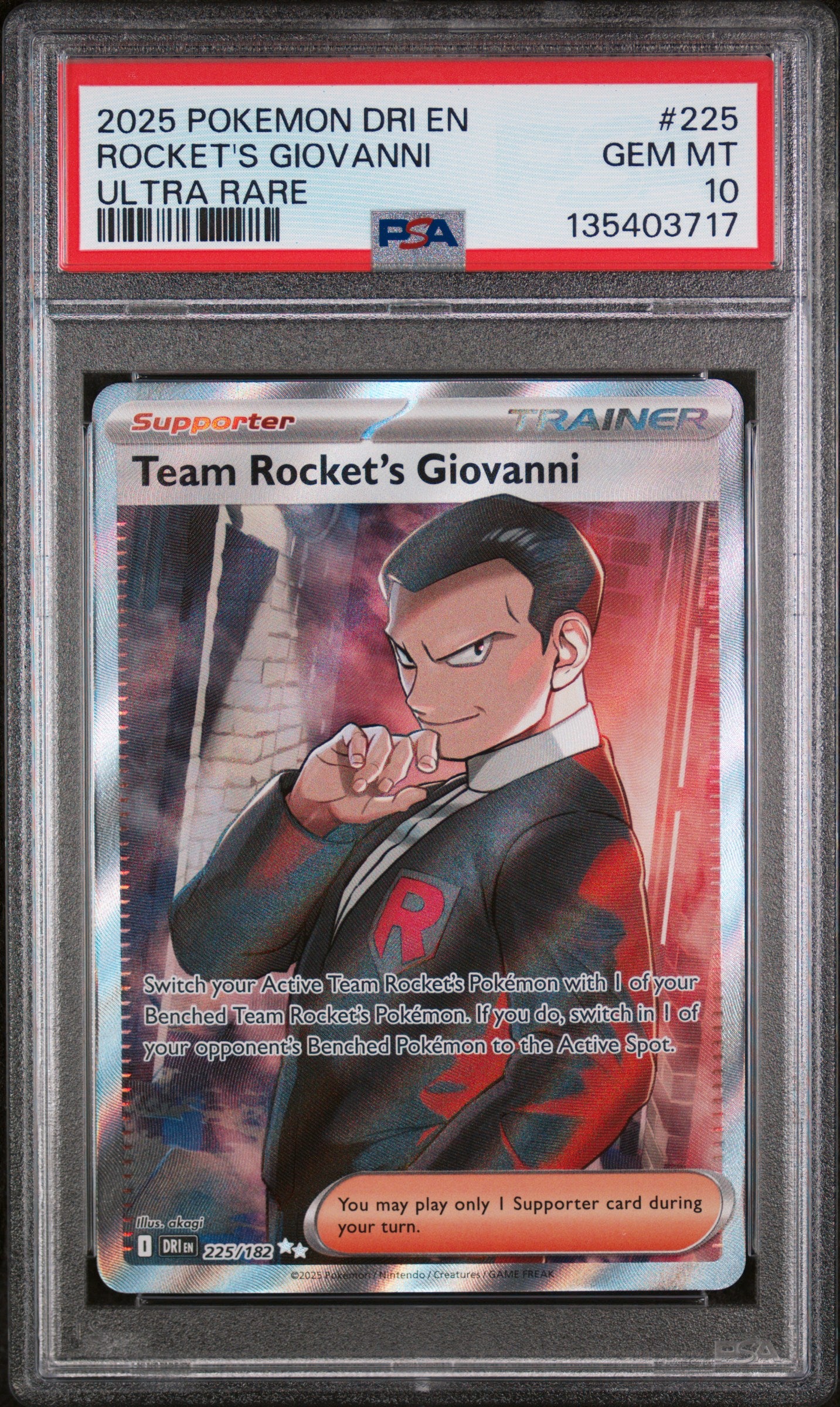 2025 POKEMON DRI EN-DESTINED RIVALS #225 ROCKET'S GIOVANNI ULTRA