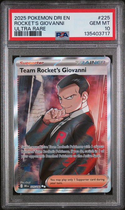 2025 POKEMON DRI EN-DESTINED RIVALS #225 ROCKET'S GIOVANNI ULTRA RARE