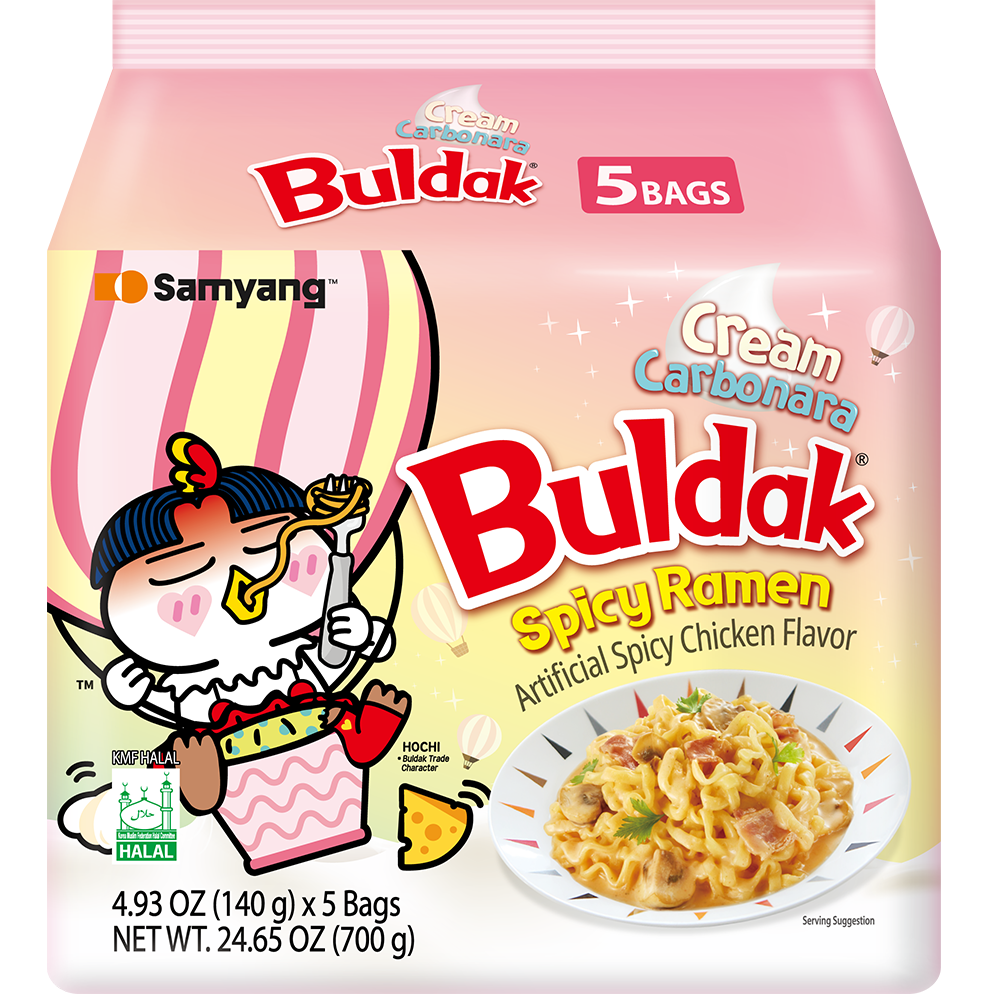 Samyang Buldak Cream Carbonara - 5-Pack (5 x 140g)