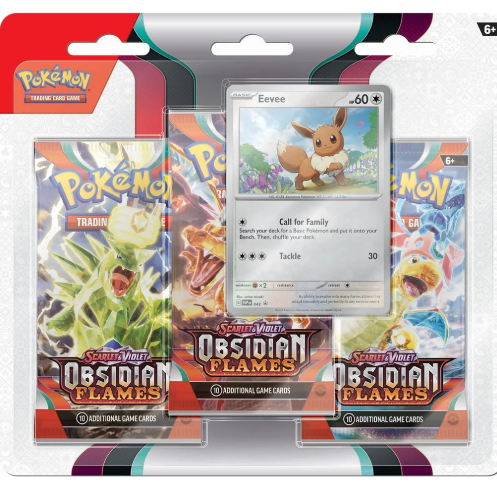 Pokemon SV3 Obsidian Flames 3pk Blister